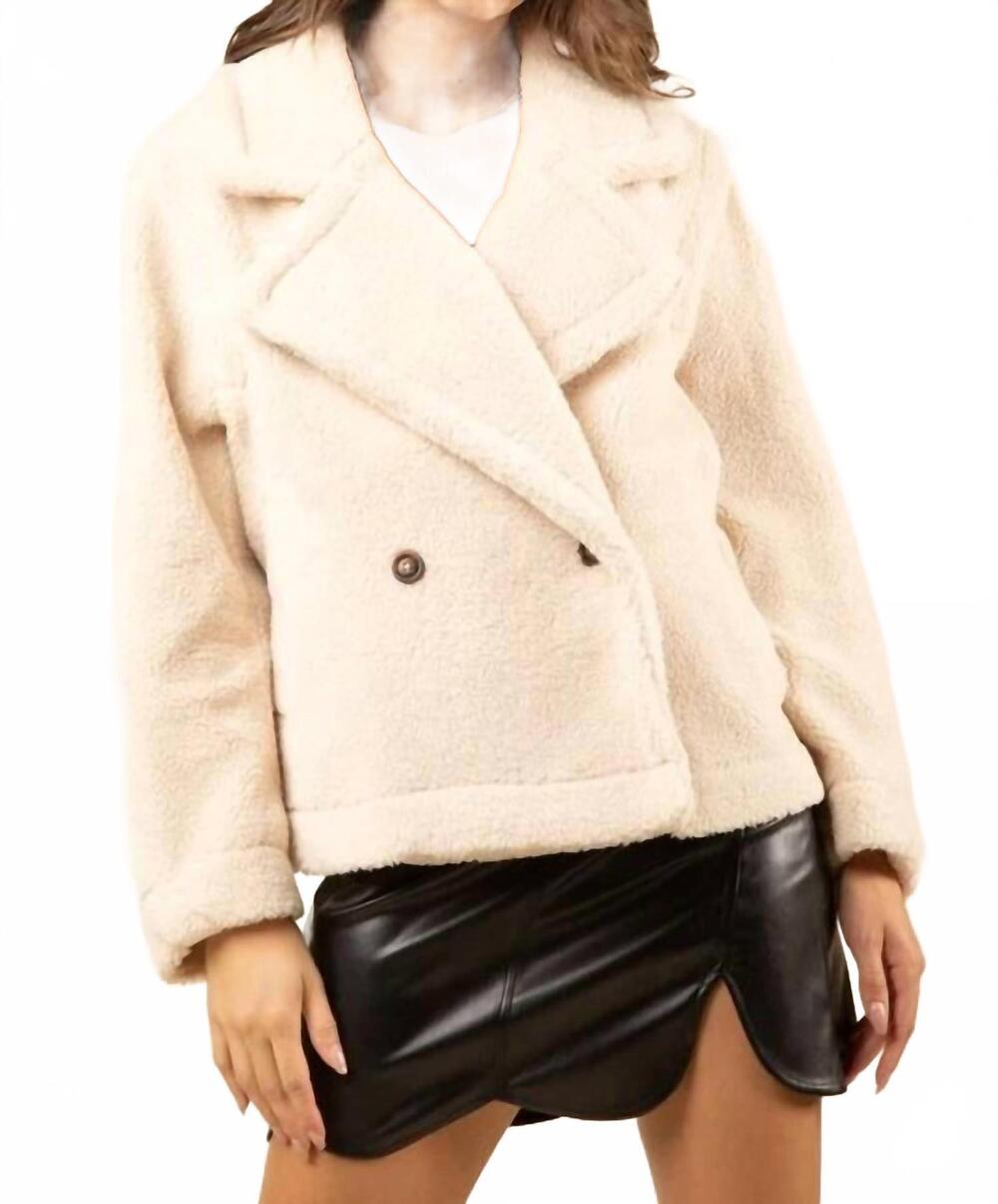 NEW VERY J teddy coat fur sherpa jacket in cream